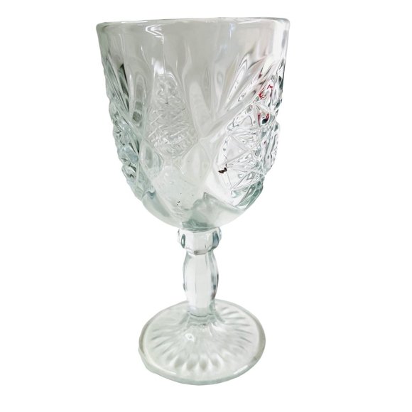 2 Libbey Glass Co Hobstar Water Goblets Vintage 7.25” x 3.5” - Picture 2 of 7